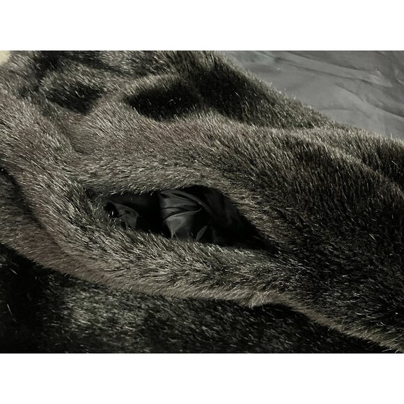 Vintage Monterey Fashions Faux Fur Mink Bomber Style Short Winter Coat Sz 12 Wmn - Picture 6 of 10